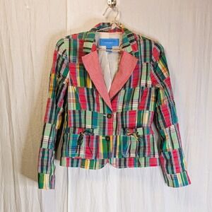 Doncaster Sport Blazer Patchwork Madras Plaid Vibrant 4 Preppy Old Money